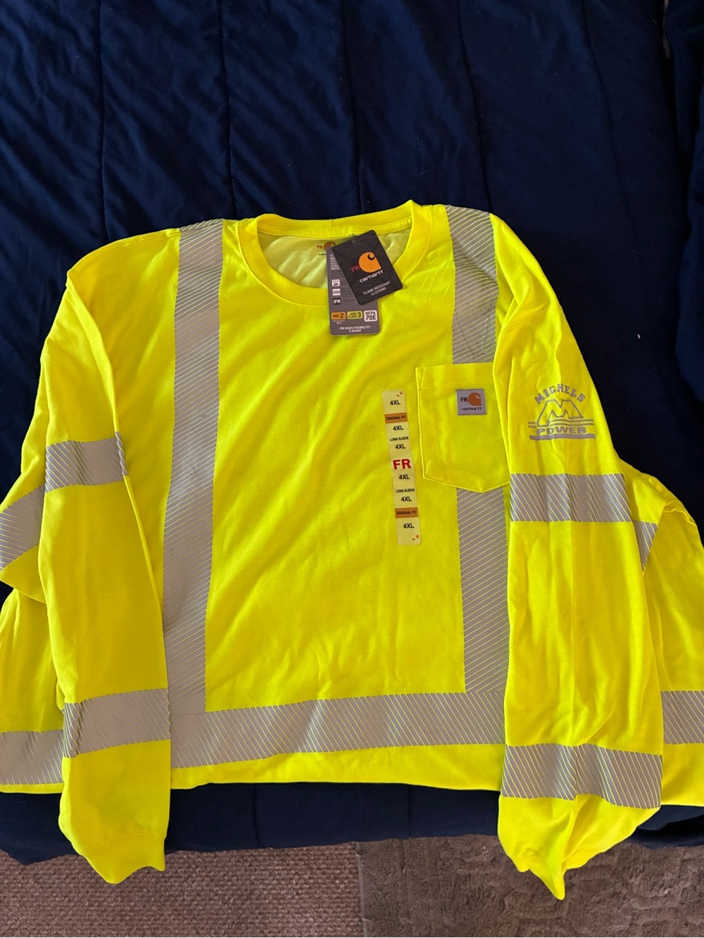 New-4xl Carhartt Yellow Long-Sleeve Safety Shirt